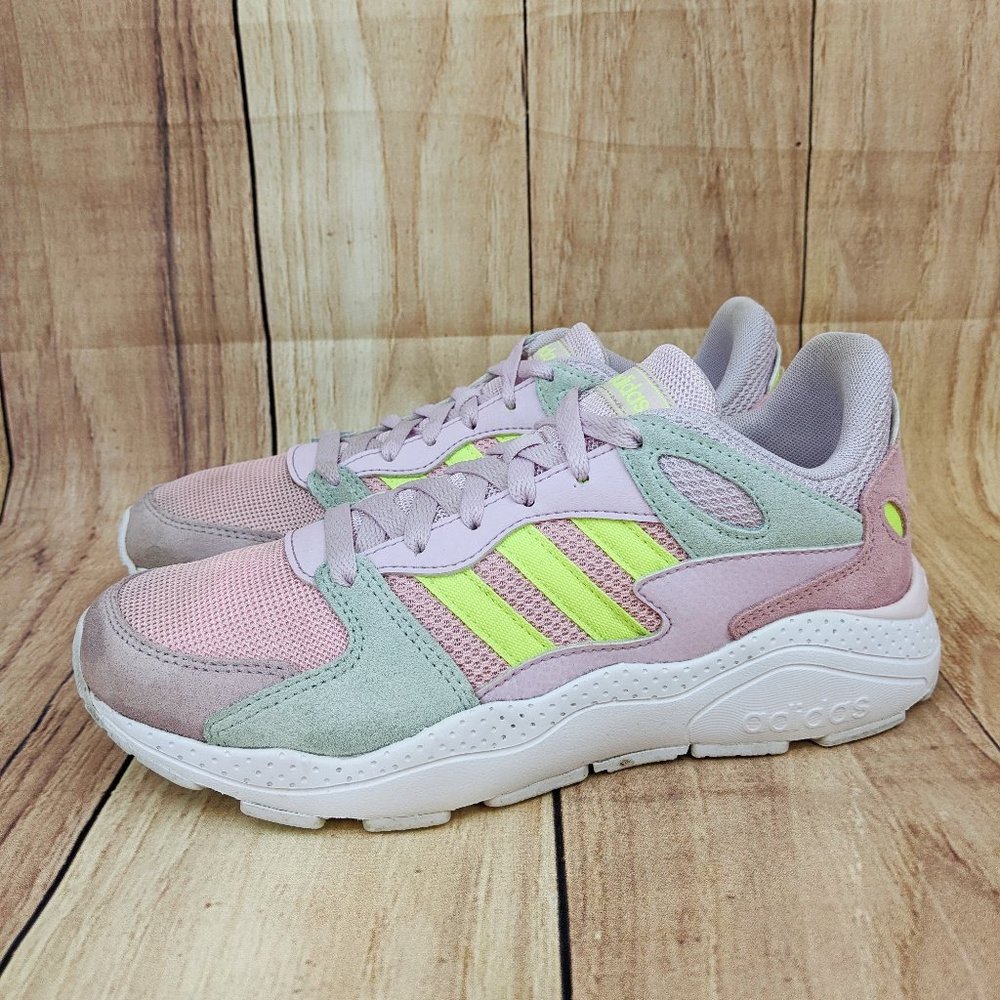 ADIDAS Crazychaos J Running Shoes Cloudfoam Pink/Multi Hi-Res Yellow EF3…